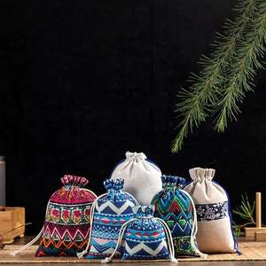 Handmade Eco Jute Jewelry Bags Small <b>Drawstring</b> <b>Pouch</b> for Wedding and Party Favors - Product Image 4