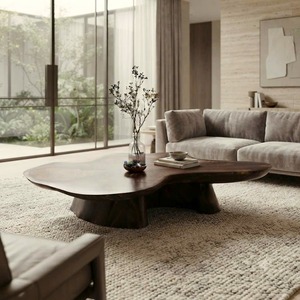 Wabi-sabistyle Solid-wood Tea <b>Table</b> Natural-edge Low <b>Table</b> Irregular-shaped Log-style Artistic Guesthouse Designer <b>Coffee</b> <b>Tables</b> - Product Image 4
