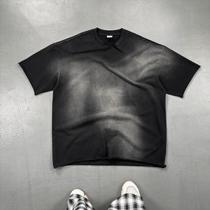 T-shirt Homme Effet Vieilli Délavé à l'Acide 100% Coton Écologique Style Urbain - Product Image 2