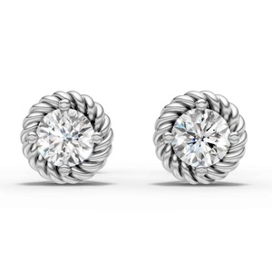 Pendientes Colgantes de Diamantes en Plata de Ley con Baño de Rodio, Joyería Fina para Hombre con Moissanita Redonda Engastada en Puntas - Product Image 2