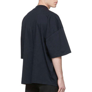 เสื้อยืดคอกลมโอเวอร์ไซส์ผู้ชาย ราคาถูก ผ้าฝ้าย 100% สั่งทำได้ ยูนิเซ็กซ์ ฤดูร้อน สไตล์วินเทจ ไซส์ใหญ่ สีดำ - Product Image 3