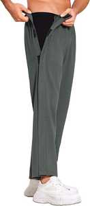 Pantalones de Baloncesto de Lona Ligera de Alta Calidad con Cintura Media, Estilo Desgarrado, para Hombre, con Aberturas Laterales Altas, Diseño de Parches y Cierre con Cordón, Estilo Urbano - Product Image 1