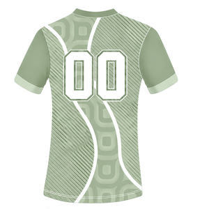 Conjunto de Camiseta y Pantalones Cortos de Rugby Verde y Blanco, Cuello en V, Diseño Geométrico, Uniforme de Equipo Personalizado, Ropa Deportiva Transpirable para Entrenamiento - Product Image 5