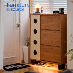 ชั้นวางรองเท้าไม้เนื้อแข็งอเนกประสงค์ เป็นมิตรกับสิ่งแวดล้อม สำหรับอพาร์ทเมนต์สมัยใหม่ ดีไซน์เรียบหรู ใช้งานได้หลากหลาย สำหรับจัดเก็บในห้องนั่งเล่น ทนทาน - Product Image 3