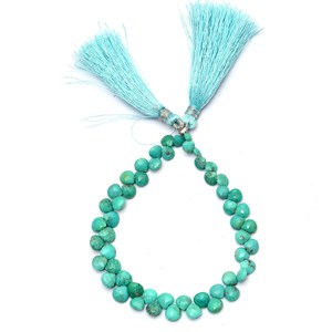Perles de turquoise facettées en forme de cœur, 5 mm-6 mm, qualité AAA+, turquoise naturelle d'Arizona, perles semi-précieuses pour la fabrication de bijoux. - Product Image 1
