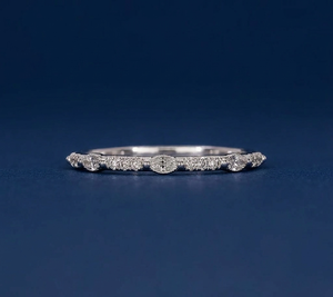 Bague de fiançailles et alliance en diamant de laboratoire 0,20 carat, or 14 carats, bijoux d'anniversaire pour femme, plaqué rhodium - Product Image 1