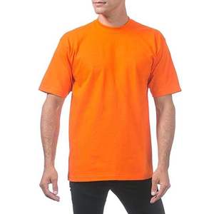 Camiseta de algodón con bordado y serigrafía, logotipo personalizado, color naranja, manga corta, camisetas de verano para hombre, de secado rápido, camisetas tipo ringer para hombre - Product Image 3