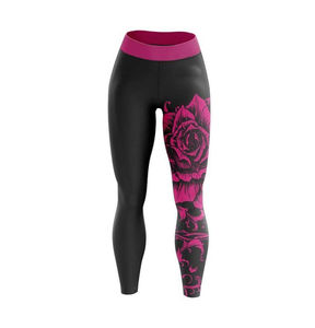 Leggings de sport pour femmes, décontractés, en coton/bambou, imprimé léopard, respirants, taille haute, longueur genou, sans couture, pour yoga, gym, fitness - Product Image 1