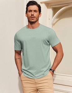 T-shirt en coton de haute qualité pour homme, doux, respirant, écologique, jersey tricoté 220g, vêtements décontractés, vente en gros, vêtements personnalisés - Product Image 2