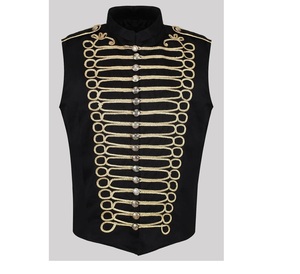 Veste de parade pour homme, style Hussard médiéval Steampunk, pour tambourinier de fanfare, costume de cosplay, 100% coton - Product Image 5