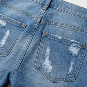 Womens High Waist Elastic <b>Denim</b> Shorts Sporty Breathable Summer Customized Color Washed Polyester Nylon <b>Material</b> Apparel - Product Image 5