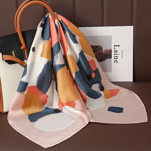 Luxury Print Satin Silk Square Scarf for Women <b>Shawl</b> Hijab Neckerchief Female Hair Ribbon Headband Fashion <b>Wrap</b> Bandana 2026 New - Product Image 2