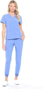 Custom Fit Premium Medical Scrubs <b>Set</b> Hospital <b>Doctor</b> Nurse Surgical Uniform Jogger Pants Top Unisex Wholesale Supply - Product Image 3
