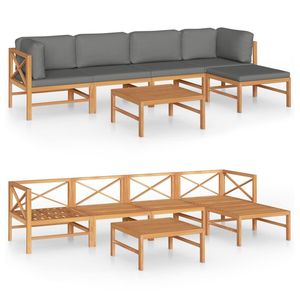 Conjunto de Muebles de Jardín de Madera de Teca Sólida Mediana en Gris y Madera Natural para Patio - Product Image 2
