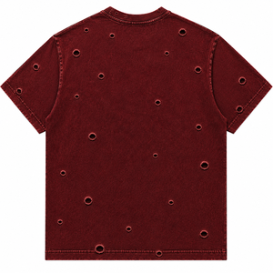 Camiseta de Algodón Bordada de Lujo con Efecto Desgastado – Estilo Urbano Oversize con Bordado Premium, Moda Urbana de Algodón Pesado - Product Image 2