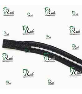 Brida para Caballo Rub International Premium de Cuero Negro, Cómoda, Personalizable, Acolchada, con Perlas Blancas y Forma de Ola Elegante - Product Image 2