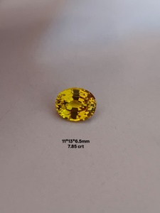 พลอยแซฟไฟร์สีเหลืองคุณภาพสูง ผลิตในห้องปฏิบัติการ รูปทรงกลม ความใสระดับบริลเลียนท์ เจียระไนแบบเหลี่ยม สำหรับทำเครื่องประดับ - Product Image 6