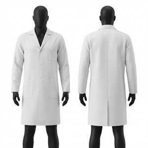 Ensembles de blouses médicales unisexes Sales Blackhardson Premium 190 GSM en polycoton blanc, détection d'aiguilles, manches longues, logo brodé personnalisé, trois pièces - Product Image 1
