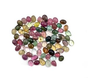 Tourmaline naturelle multicolore, cabochon, formes variées, pierres précieuses en vrac, 6-9 mm, certifiées IGI, 20 carats, haute qualité pour la fabrication de bijoux - Product Image 5