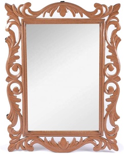 Espejo decorativo de madera para el hogar, espejo de pared de forma cuadrada para sala de estar, dormitorio, espejo de madera sostenible, superventas - Product Image 6