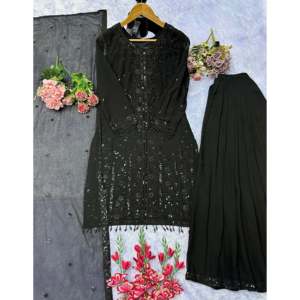 Conjunto Dupatta hermoso y parte inferior superior de ropa de fiesta para mujer de diseñador - Product Image 2