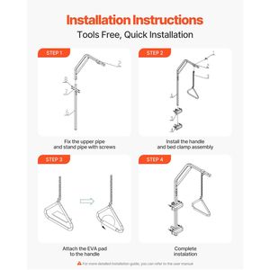 Barra Trapezoidale da 250 libbre per Anziani, Assistenza per Sollevamenti dal Letto, Catena Metallica con Morsetti, Attrezzatura per la Riabilitazione e la Mobilità, Ausilio per il Letto - Product Image 6