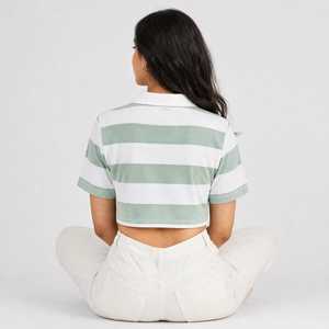 110 APPARELS <b>Women's</b> Striped Sporty <b>Tank</b> <b>Top</b> Short Sleeve 100% Cotton 220g Fabric - Product Image 3