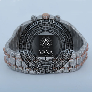 VANA JEWELS Men's Luxury Mechanical <b>Watch</b> Stainless Steel Tonneau <b>Case</b> Analog Chronograph with Sapphire Crystal - Product Image 4