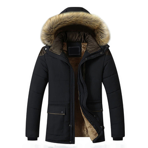 Winter Men's Hooded Thermal Fleece Parka <b>Jacket</b> Stand Collar Casual Fashion For Winter Season Use Men's Parka <b>Jacket</b> OEM Size - Product Image 3