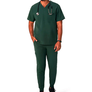 High Quality Custom Logo Men's <b>Scrub</b> Suits Sets Solid Color Canvas Quick Dry Breathable <b>Plus</b> <b>Size</b> for Hospital Use - Product Image 3
