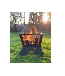 Fogata de hierro estilo granja rústica ideal para la decoración del jardín añadiendo calidez y belleza tradicional a la vida al aire libre - Product Image 3