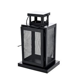 Lanterne en fer noir avec panneau en maille et porte-bougie pour la décoration de la maison, utilisation pour les mariages, design résistant à la chaleur - Product Image 3