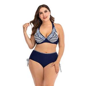 Conjunto de Bikini para Mujer con Tirantes Ajustables, Copas Suaves, Braguita de Cobertura Completa, Impermeable, de Secado Rápido, Anti-UV, Cómodo, Estampado - Product Image 2