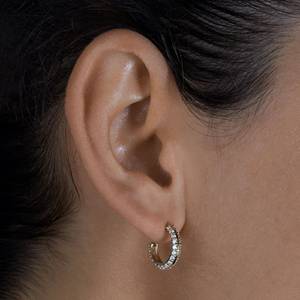 Pendientes de Aro Abiertos de Plata de Ley 925 con Pavé de Moissanita y Diamantes Chapados en Oro para Mujer, Regalo - Product Image 5