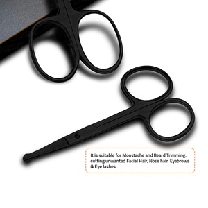 Vente en gros de ciseaux de beauté Plasma noirs antistatiques Tondeuse à sourcils professionnelle portable et antidérapante en acier inoxydable - Product Image 5