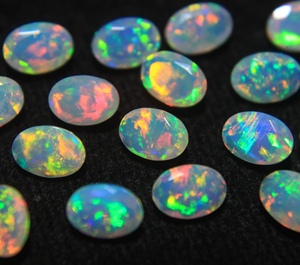 5x3mm Faceted Natural Ethiopian Opal Oval Cut Multi Color Gemstone with Color Play for Jewelry Making Wholesale Factory Price - Product Image 1