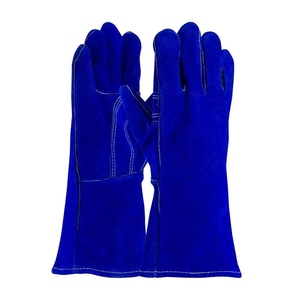 Gants de soudeur en cuir de vachette de première qualité, haute performance, équipement de sécurité industriel robuste, protection des mains et des bras contre le feu - Product Image 1