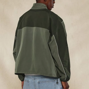 Veste coupe-vent pour homme en nylon réfléchissant 3M imprimé, avec cordon de serrage et ourlet élastique, demi-zip et capuche - Product Image 2