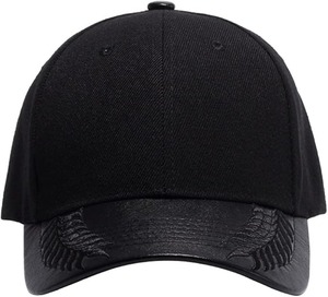 Leather 2025 Men's and women Baseball <b>Cap</b> Outdoor Baseball Snapback <b>Blank</b> Hats Solid Black Leather Classic <b>Caps</b> - Product Image 2
