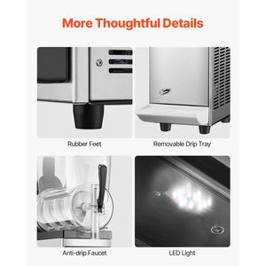 Machine à boissons glacées professionnelle 12L en acier inoxydable à réservoir unique pour margaritas et smoothies, distributeur de boissons 48 tasses - Product Image 6