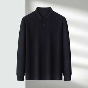 Polo de manga larga para hombre, estilo casual de negocios, cuello sencillo, corte holgado, ideal para primavera y otoño, de fábrica OEM. - Product Image 6