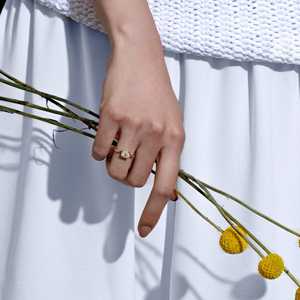 Anillos de Boda Apilables de Oro de 14K con Diamante Ovalado de 1 Quilate Cultivado en Laboratorio, Banda Curva con Engaste de Puntas, Estilo Art Déco, Protección para el Ojo - Product Image 4