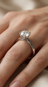 Moissanite Engagement <b>Ring</b> Set 925 <b>Silver</b> Gold Plated Prong Setting Promise <b>Ring</b> <b>Solitaire</b> <b>Ring</b> for Wedding Anniversary Gift - Product Image 2