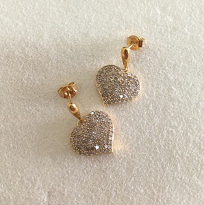 Pendientes colgantes con forma de corazón y diamantes redondos para mujer, 1,31 quilates, engaste de púas, uso diario, plata de ley 925, joyería de moda - Product Image 4