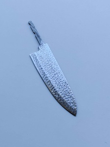 Couteau de cuisine industriel en acier Damas SHARP POINT TRADES, lame droite de 8 pouces, épaisseur 0,5 mm, manche en bois, biseau 2 - Product Image 1