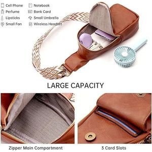 Bolso Bandolera de Piel Sintética para Mujer, Estilo Guitarra, Pequeño, con Correa para el Pecho, para Viajes - Product Image 3