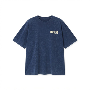 เสื้อยืดโอเวอร์ไซส์ผ้าฝ้ายสไตล์สตรีทแวร์ พิมพ์ลายโลโก้คุณภาพสูง ล้างสีแบบวินเทจ  เสื้อยืดโอเวอร์ไซส์สำหรับผู้หญิง พิมพ์ลายโลโก้ตามสั่ง - Product Image 5