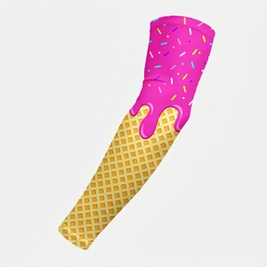 T-shirt sportif pour homme à manches longues en polyester, imprimé numérique motif cornet de crème glacée, toutes saisons, personnalisable - Product Image 4