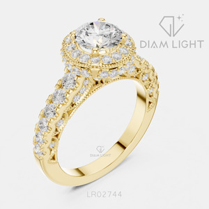 Bague de fiançailles en diamant de laboratoire certifié IGI 1,00 carat, taille ronde, or blanc 14 carats, F+ VS+, pavé, pour mariée, idéale pour offrir - Product Image 6