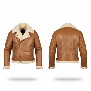 Genuine Biker <b>Winter</b> Leather Motorcycle <b>Jacket</b> Best Quality Style Slim Fit Men <b>Waterproof</b> Eco-Friendly Reversible Stand Collar - Product Image 3